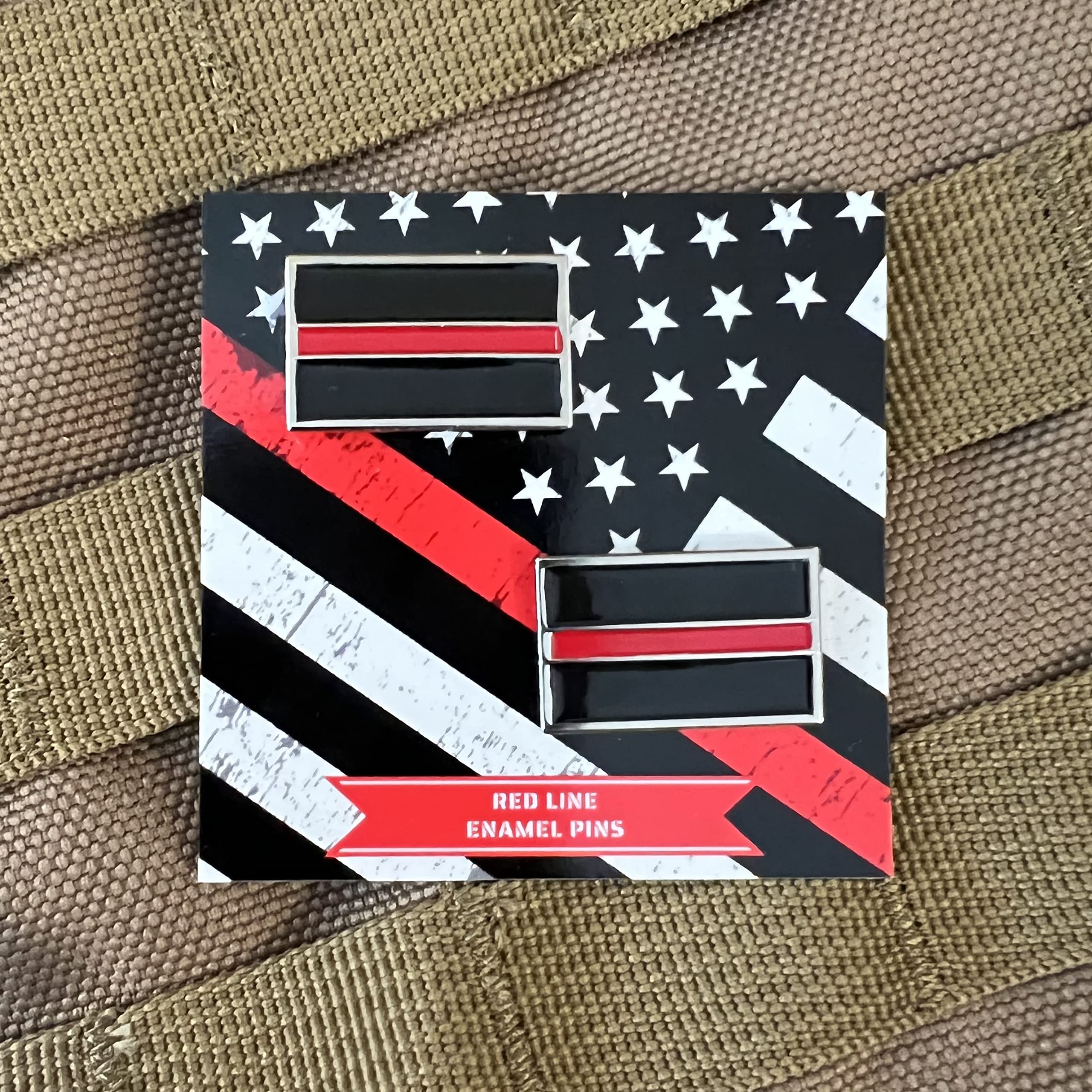 Thin Red Line Lapel Pins - Firefighter Support Pins - Metal Red Line Badges for First Responders - Perfect for Fire Department Appreciation, EMS Gifts & Everyday Wear