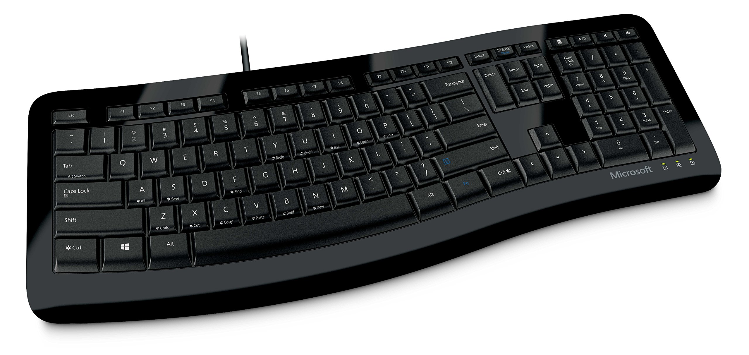 Microsoft Comfort Curve Keyboard 3000 - Ergonomic for Office & Gaming