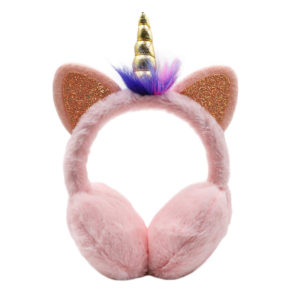 ZTL Unicorn Earmuffs for Girls, Kids & Women - Soft Plush Ear Warmers for Winter - Cute Animal Ear Muffs for Cold Weather, Outdoor Activities & Fashion Accessories