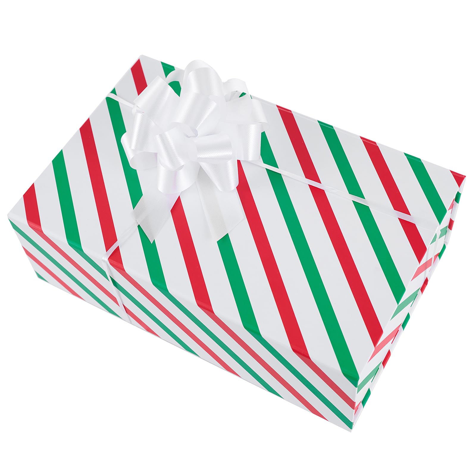 Magnetic Gift Box for Christmas, Birthday & Wedding - Striped Present Packaging for Home & Party Decor