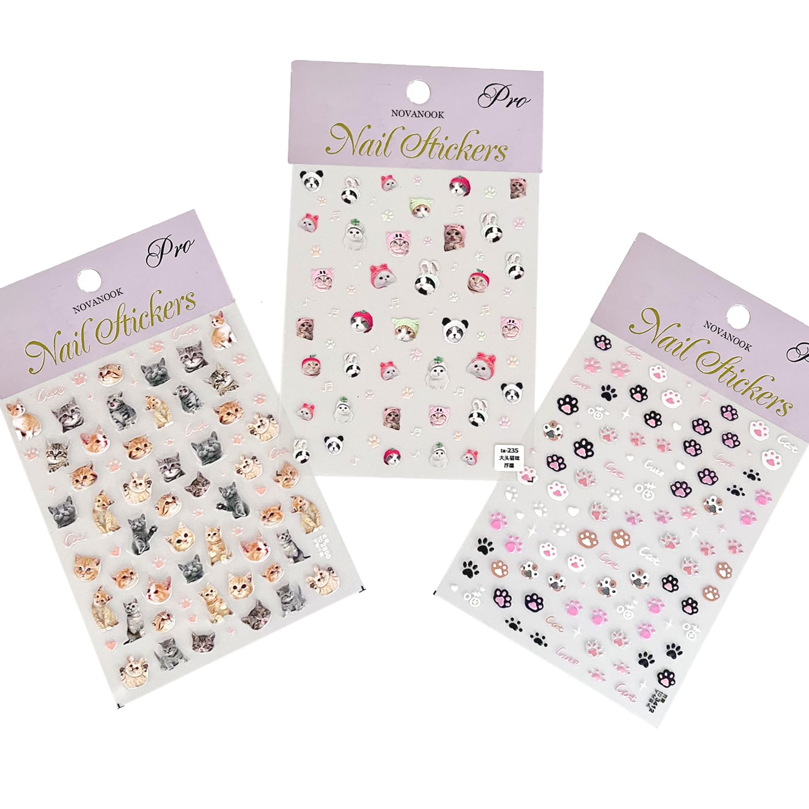 3D Cat Nail Stickers - Cute Embossed Cat Claw Nail Decals for DIY Nail Art | Perfect for Halloween, Parties & Everyday Fashion Accessories