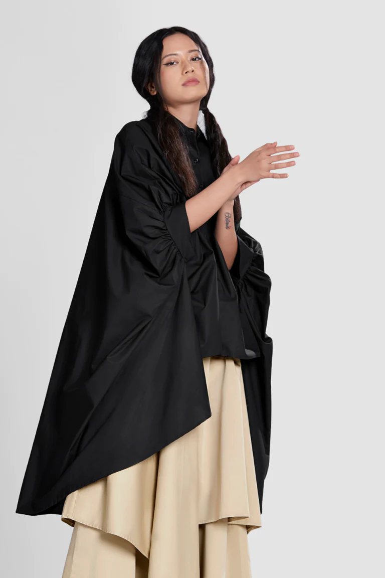 Black Natural Cotton Gown for Women - Soft and Comfortable Sleepwear Nightdress for Home, Lounge & Relaxation