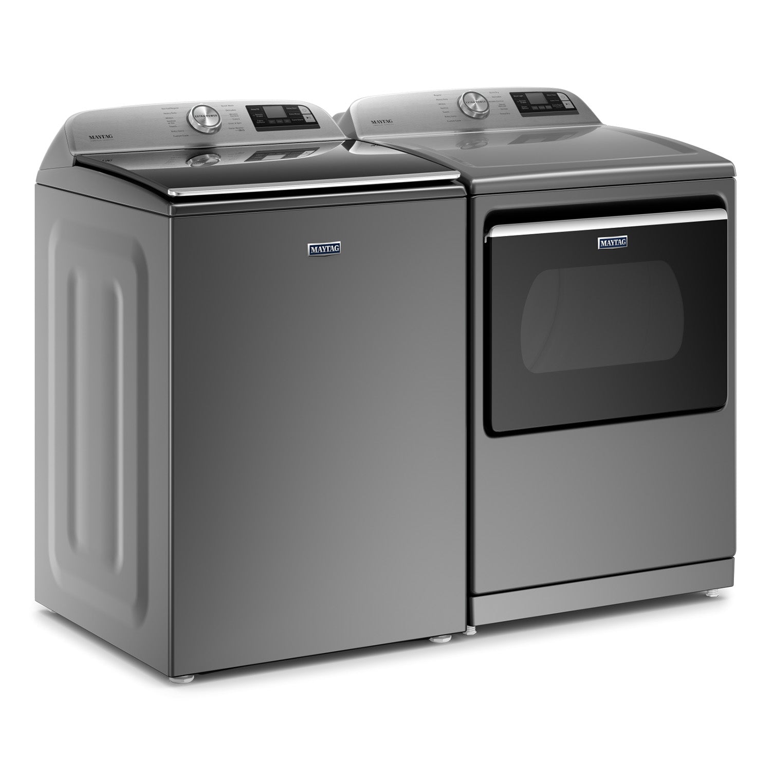 Maytag Metallic Slate Smart Top Load Washer 6.0 cu. ft. & Smart Gas Dryer 7.4 cu. ft. - MVW7230HC/MGD7230HC Laundry Set for Large Families | Energy Efficient & WiFi Connected | Perfect for Home, Apartment & Laundry Room