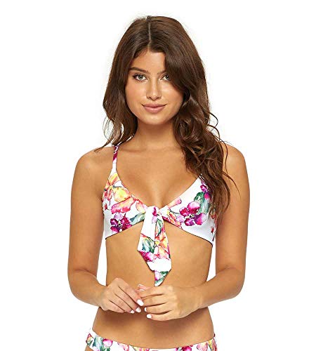 PilyQ Wild Orchid Reversible Andrea Halter Top - Women's Floral Print Bikini Swimwear for Beach, Pool & Vacation