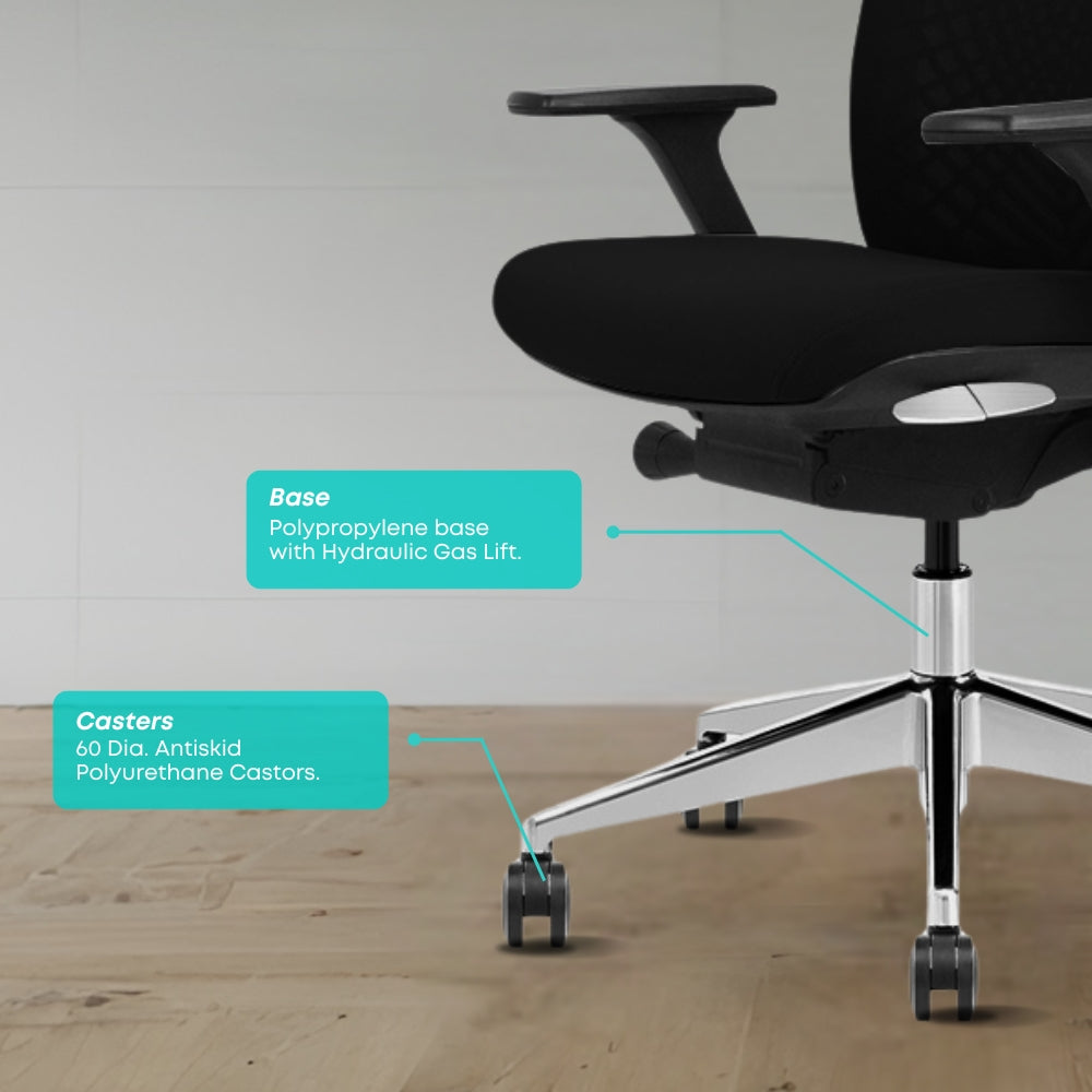Ergonomic High Back Office Chair with Lumbar Support - Adjustable Swivel Desk Chair for Home & Work, Perfect for Long Hours Sitting & Back Pain Relief