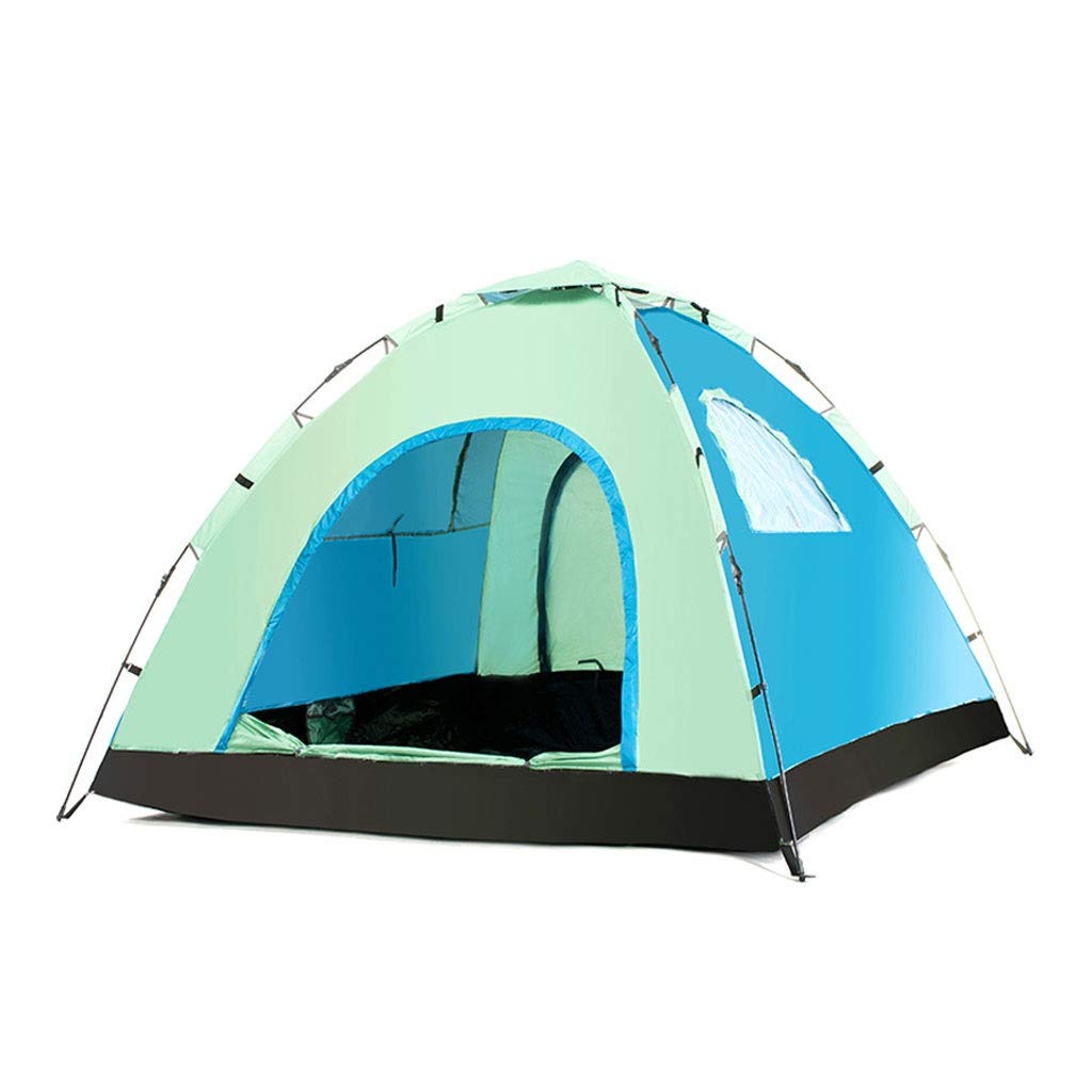 3-4 Person Instant Pop Up Yurt Tent - Waterproof, UV Protection, Easy Setup for Family Camping, Hiking & Outdoor Adventures - Sun Shade Shelter (Blue Green) - Perfect for Backpacking, Beach Trips & Music Festivals