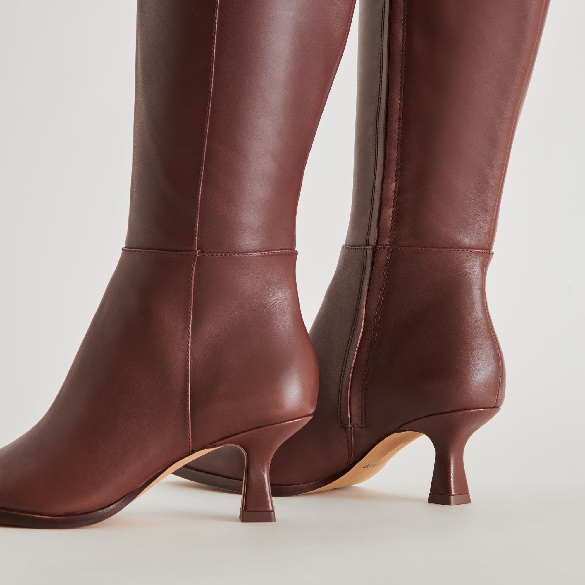 AUGGIE Wide Calf Boots for Women - Chocolate Brown Leather Mid Calf Boots - Comfortable & Stylish for Fall, Winter & Casual Outfits