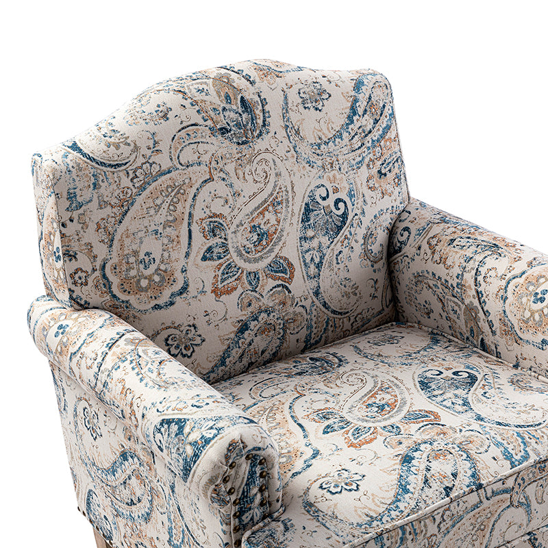 Raphael Farmhouse Armchair with Wooden Legs - Sturdy Frame Accent Chair for Living Room, Bedroom & Office (Multiple Styles Available)