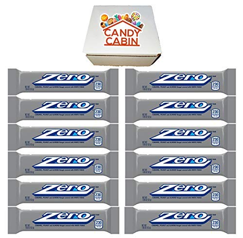 Zero White Fudge Candy Bars 1.85oz (12 Pack) - Delicious Sugar Free Treats by Candy Cabin - Perfect for Keto Diet, Low Carb Snacks & Gift Baskets
