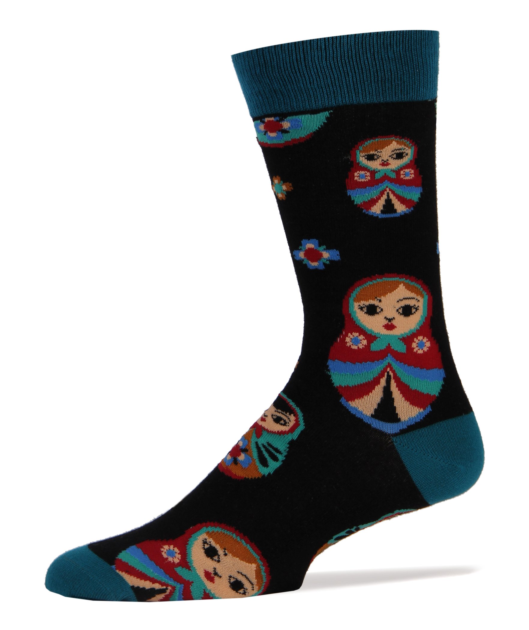 Funny Matryoshka Russian Nesting Doll Crew Socks for Men - Size 10-13 - Perfect Gift for Christmas, Birthday & Cosplay Costume Accessories