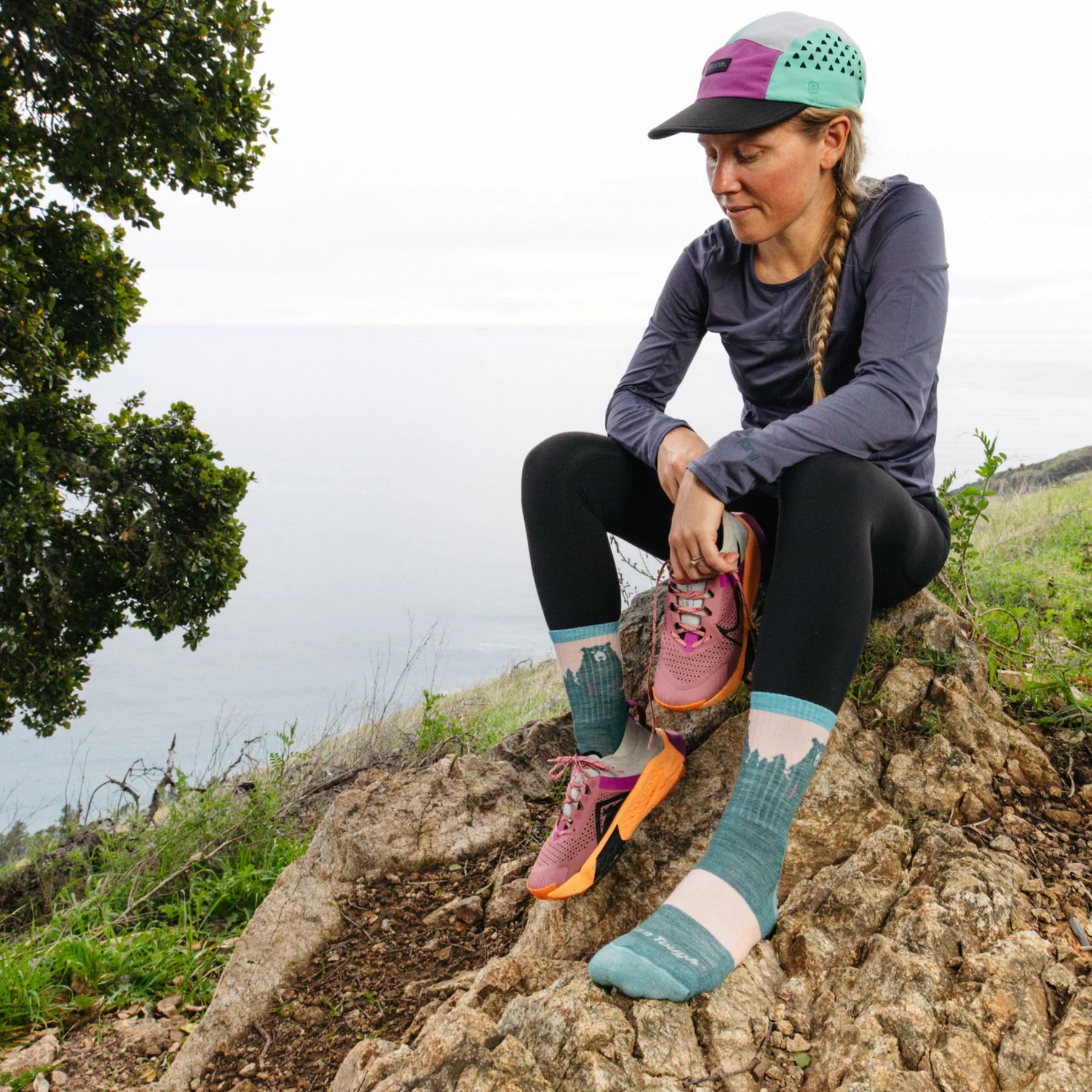 Bear Town Micro Crew Lightweight Hiking Socks for Women - Moisture-Wicking & Breathable Trail Running Socks - Perfect for Hiking, Backpacking & Outdoor Adventures (D1970W)
