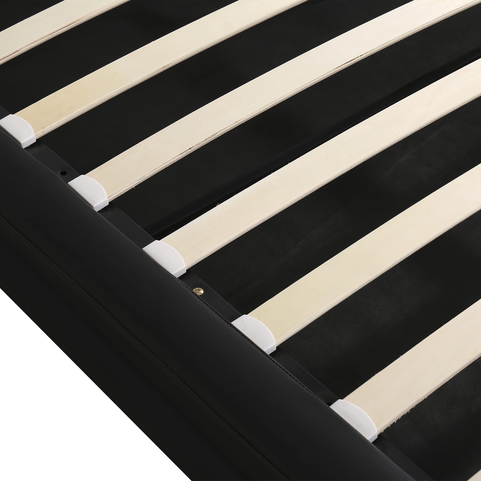 Merax Queen Size Upholstered Platform Bed with Hydraulic Storage & LED Headboard - Modern Leather Bed Frame with Slatted Support for Master Bedroom, Guest Room or Apartment