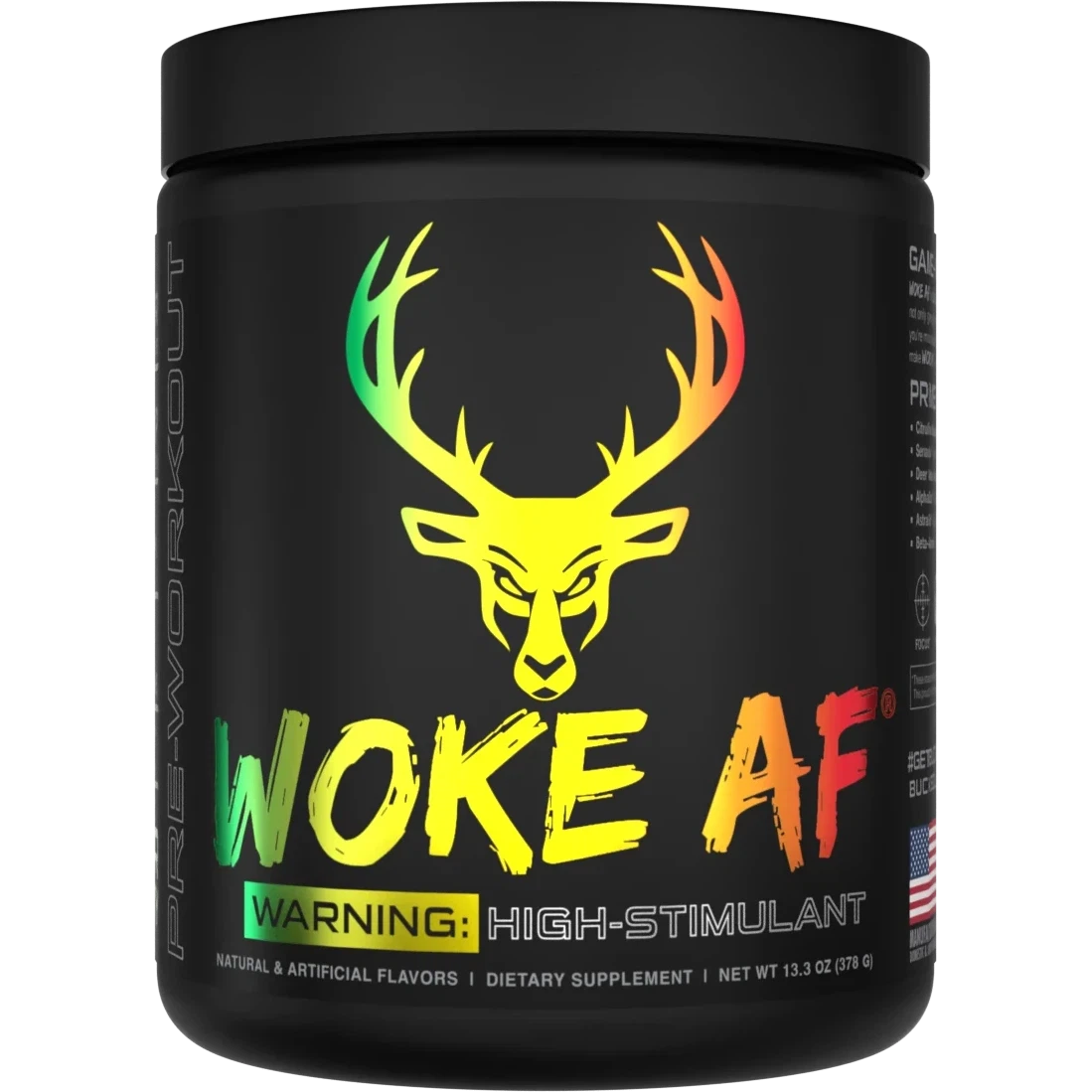 Bucked Up WOKE AF Pre-Workout Supplement - Energy & Focus Booster for Gym, Fitness & Bodybuilding | Ideal for Pre-Workout, Weight Training & Athletic Performance