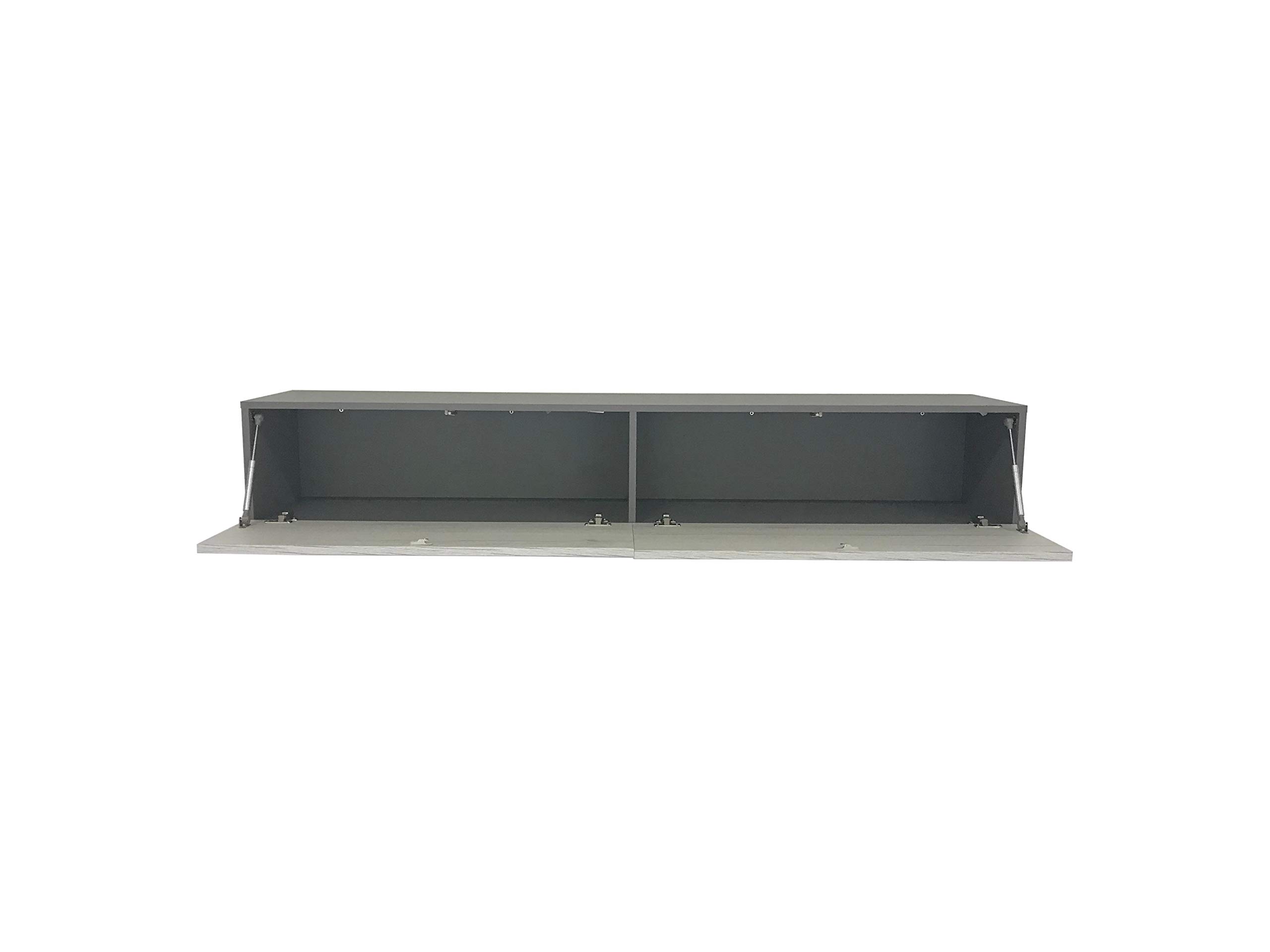 VIGO High Gloss TV Stand for Living Room - Modern Entertainment Center with Storage (Slate Grey/White Monaco) - Perfect for Flat Screen TVs, Gaming Consoles & Home Theater Setup