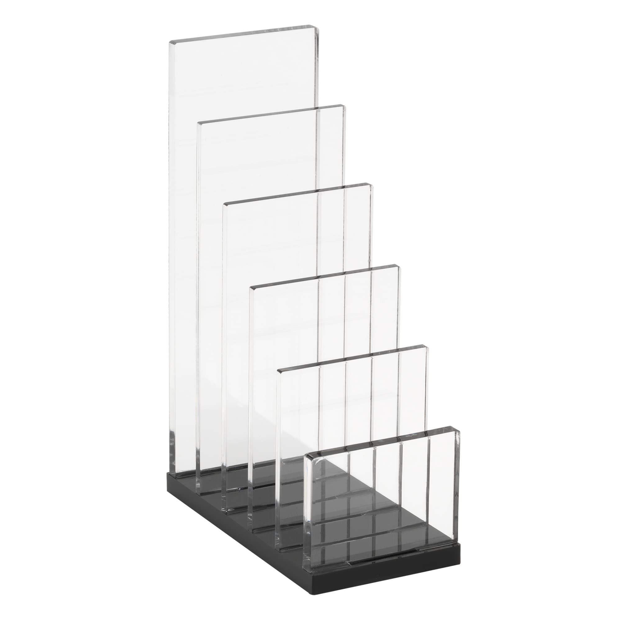 Realspace® Black Acrylic 5-Compartment Letter Size Desk Organizer - Perfect for Office, Home & School Workspace Organization