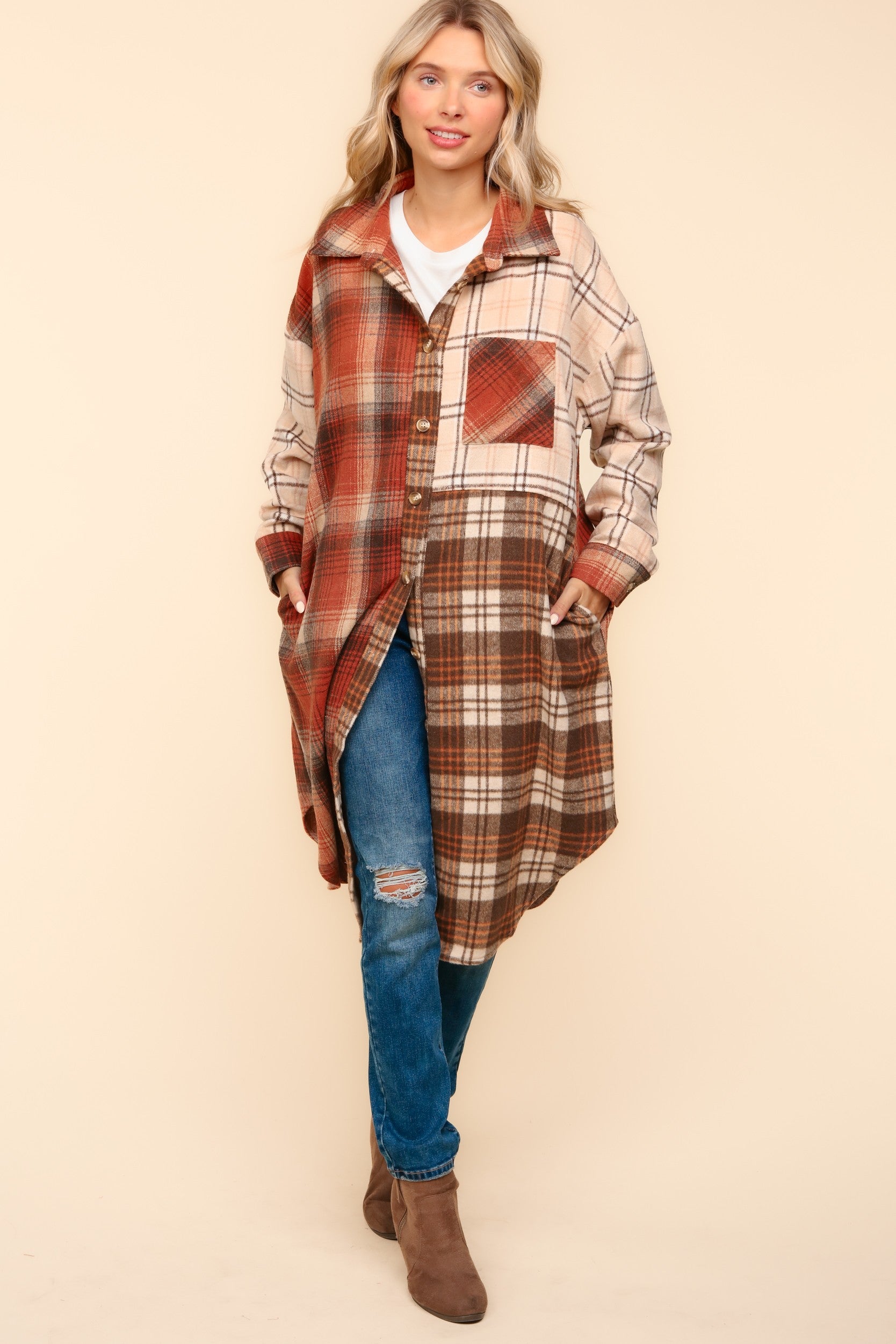 Stylish Flannel Plaid Oversized Shacket with Pockets - Warm & Cozy Overshirt for Fall & Winter | Perfect for Casual Outfits, Layering, and Outdoor Activities