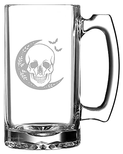 Skull Moon Beer Mug 25oz - Halloween Party & Home Bar Decor