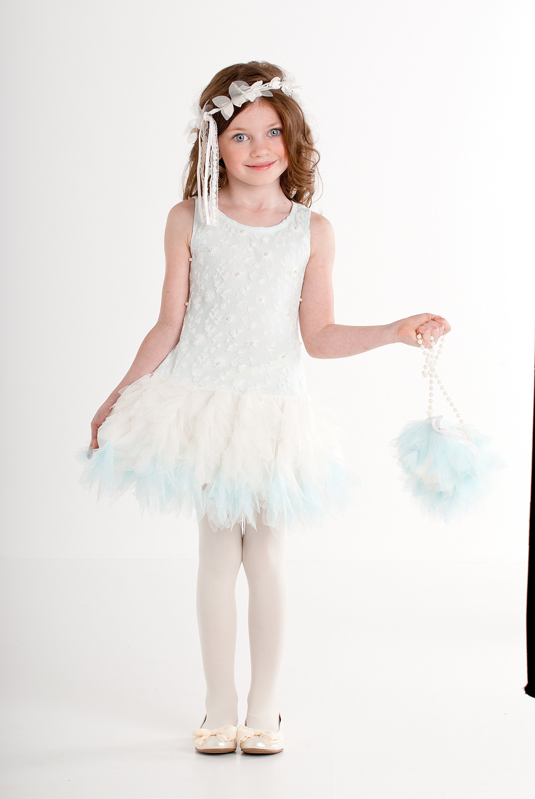 Biscotti Girl's 'Living The Dream' Dress & Purse Set in Aqua | Stylish Outfit for Parties, Photos & Special Occasions