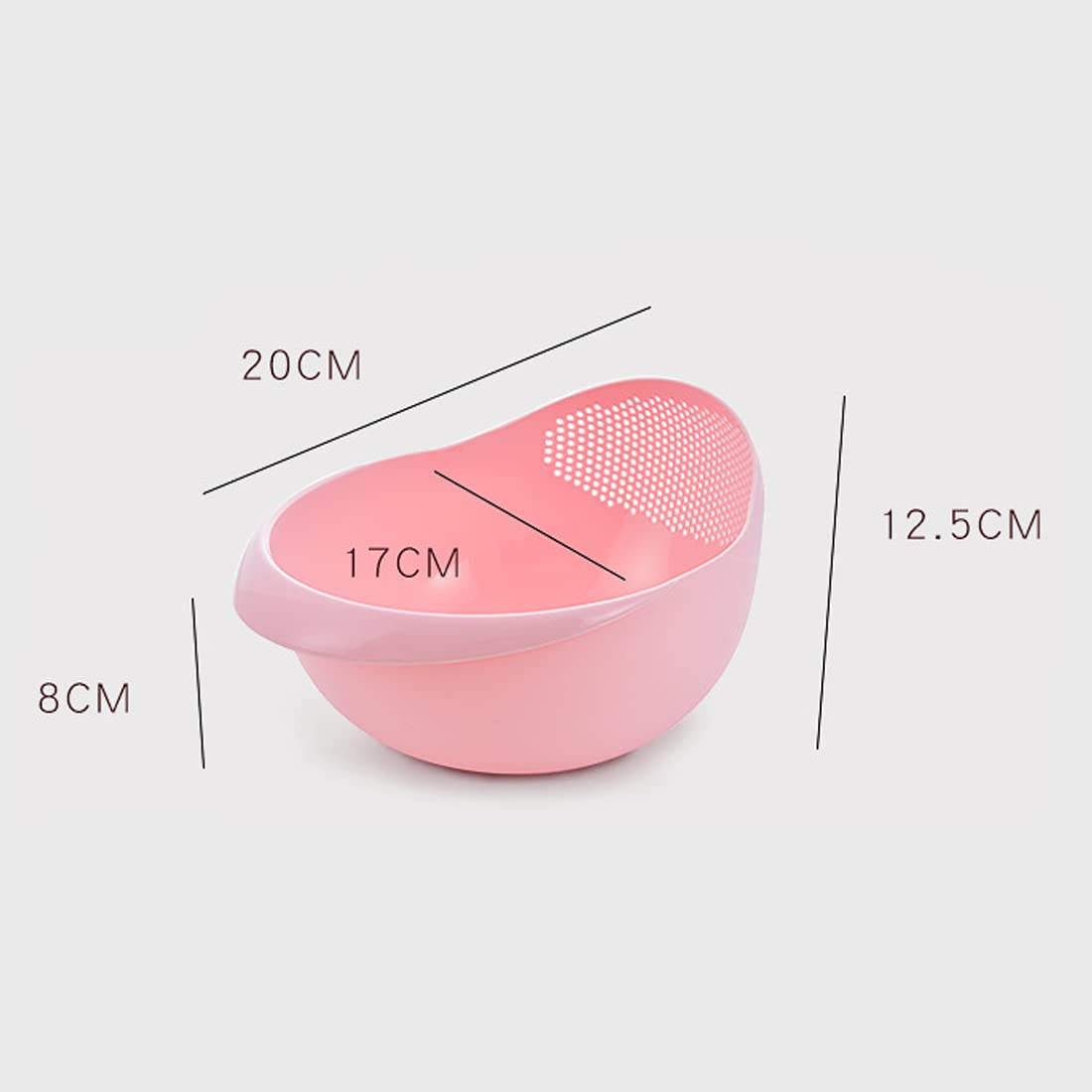 Premium Rice Washer Strainer & Colander - Kitchen Rice Bowl Drain Basket for Washing Rice, Fruits, Vegetables - Pink | Perfect for Meal Prep, Cooking & Healthy Eating