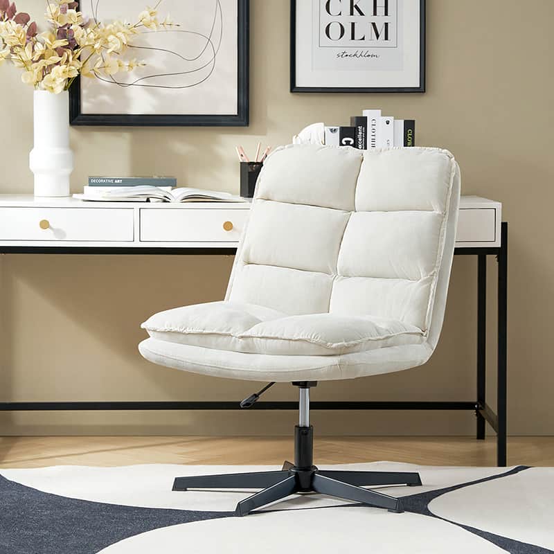 Simon Armless Office Chair with Thick Cushion - Ergonomic Comfort for Home Office, Study, and Workspace - Perfect for Long Hours of Sitting