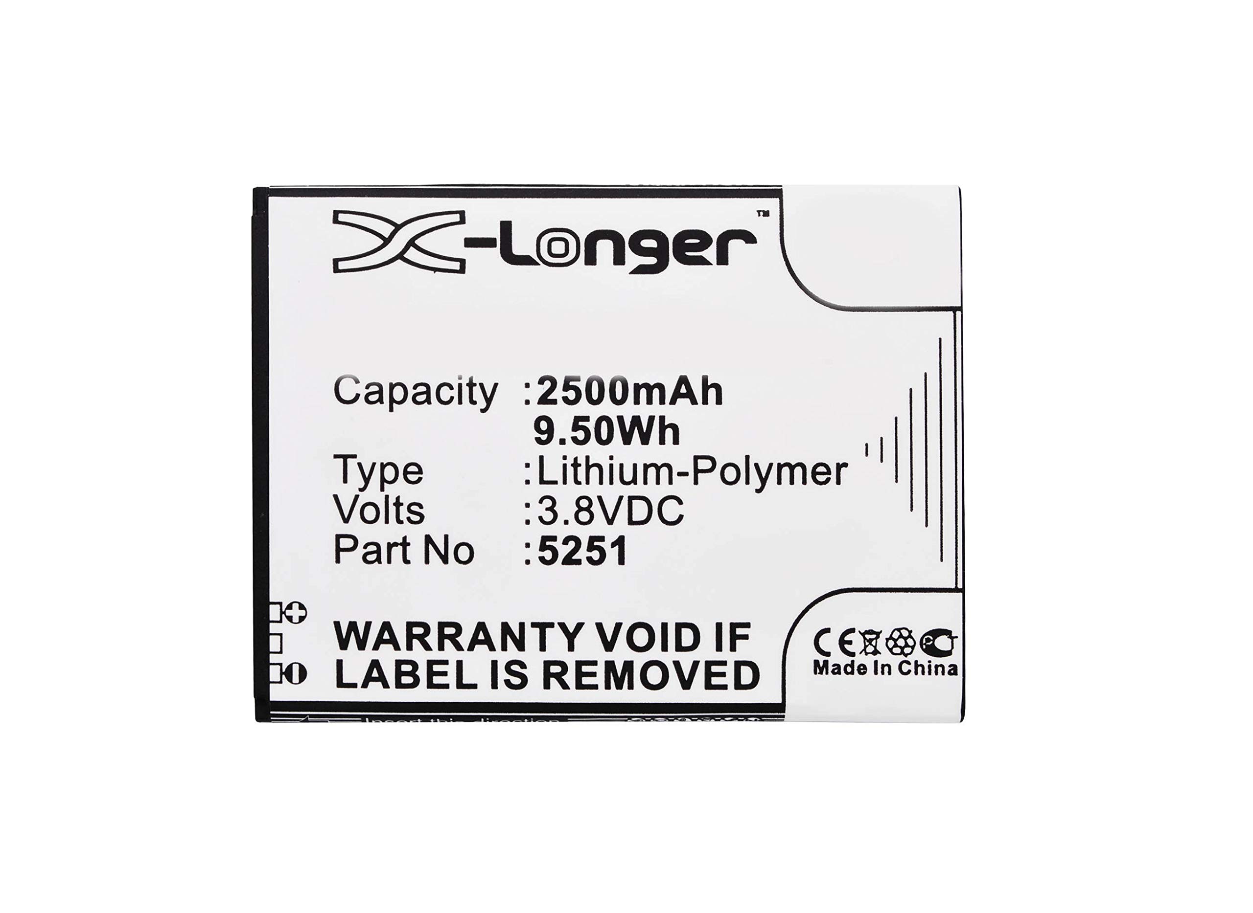 Synergy 2500mAh Battery for Wiko 5251 - Long Lasting Power for Daily Use
