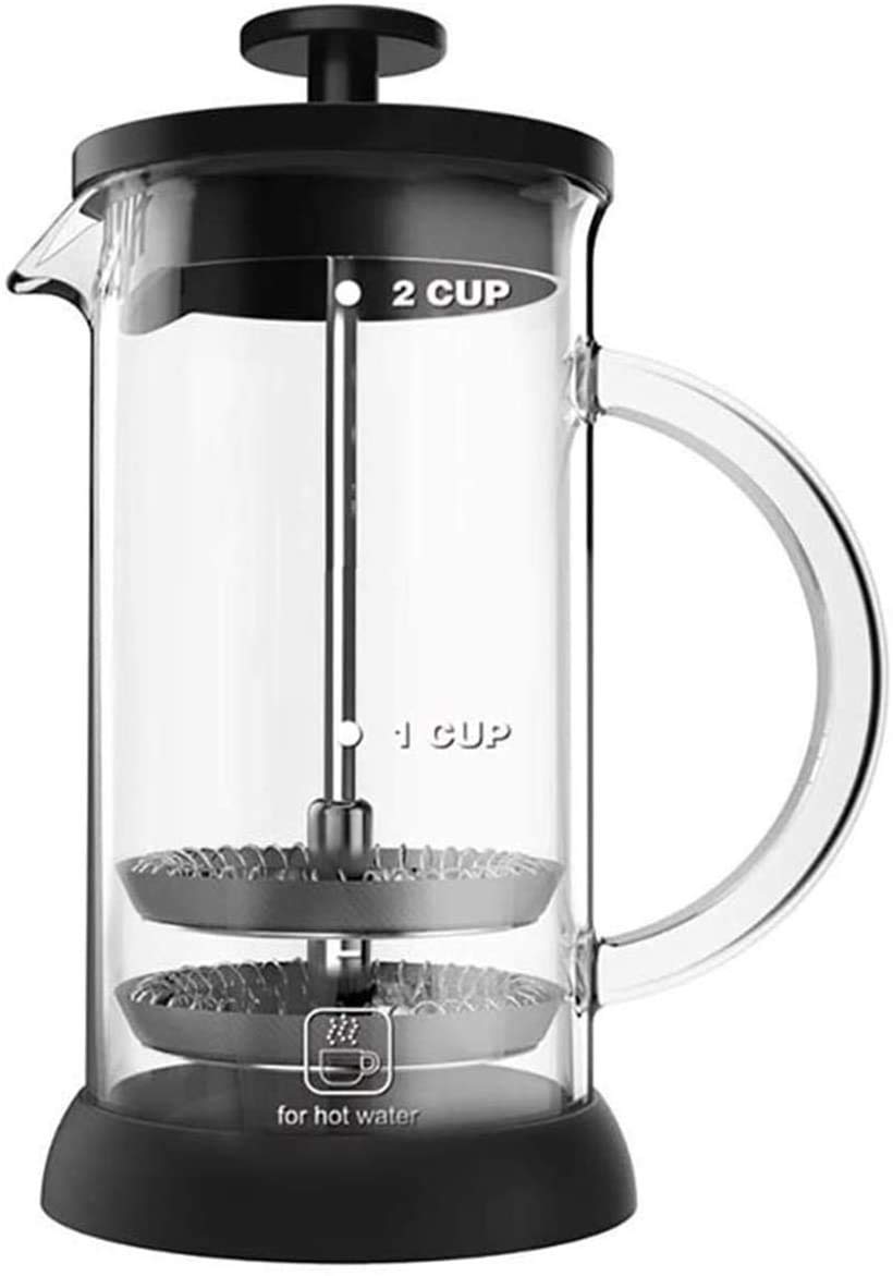 Premium French Press Coffee Maker - 600ML Heat-Resistant Borosilicate Glass with Double Filter for Rich, Smooth Coffee | Perfect for Home, Office & Camping Brewing