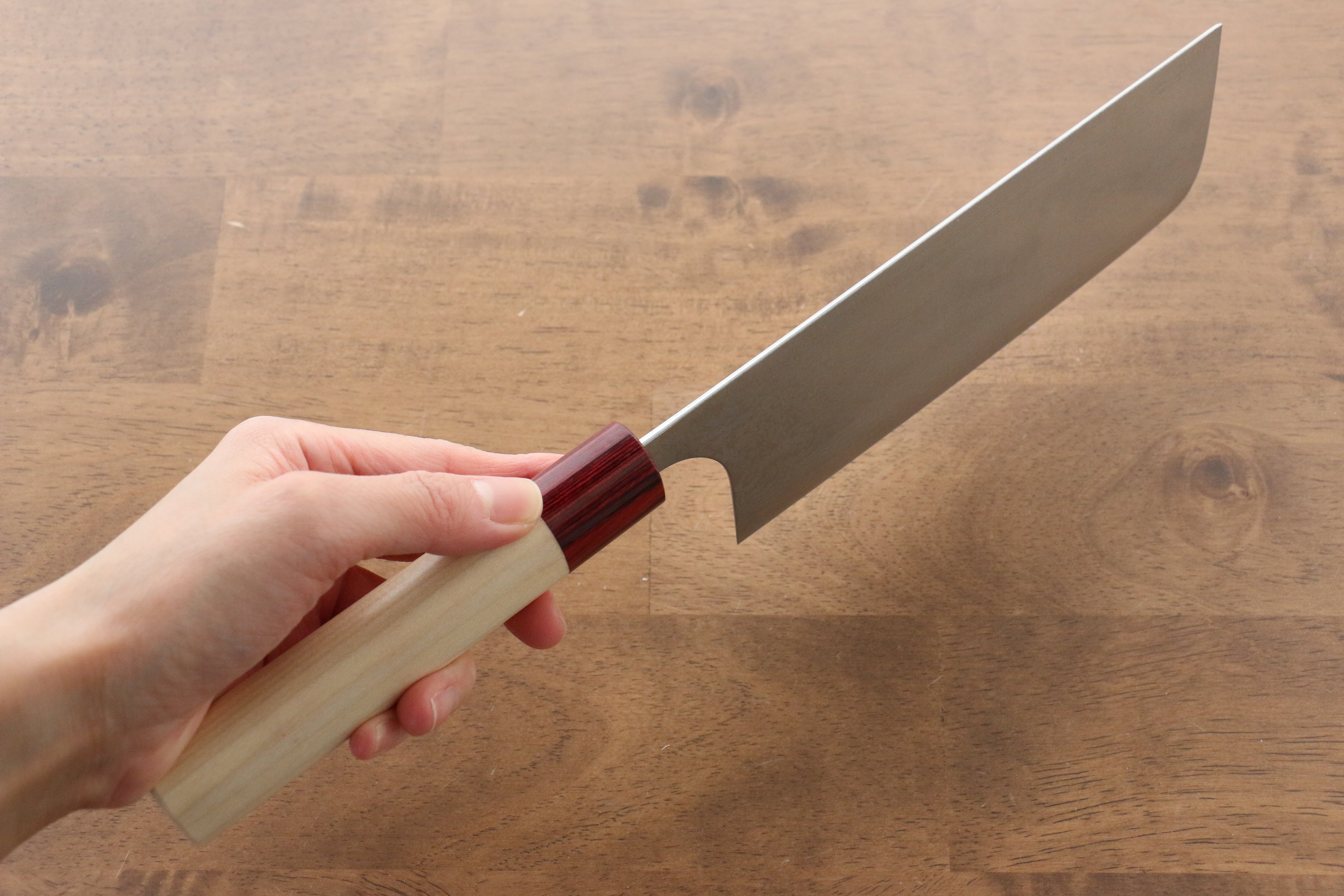 Masakage Kiri VG10 Damascus Nakiri Knife 170mm - Japanese Magnolia Wood Handle - Professional Chef Knife for Vegetable Chopping & Slicing