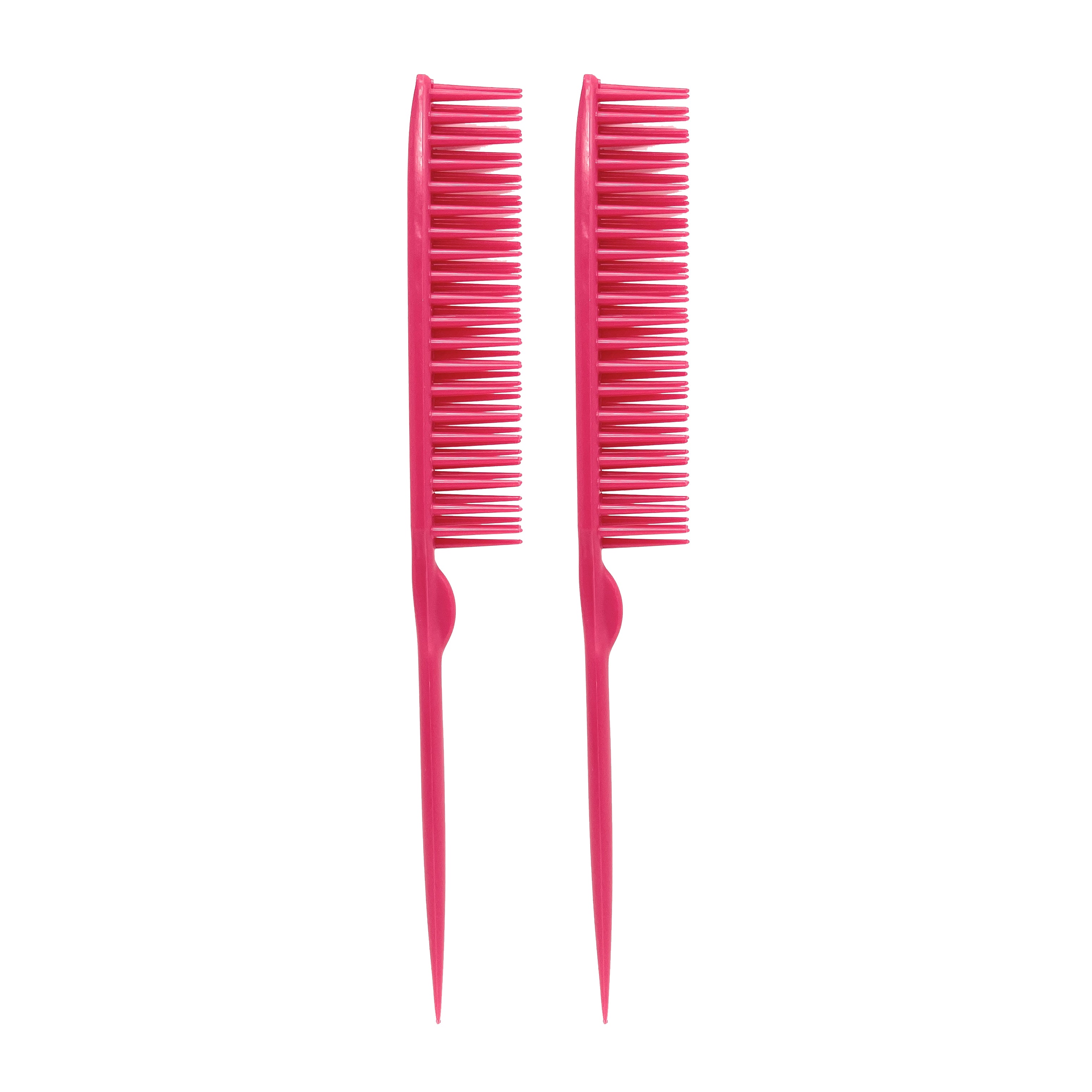 Professional 60-Parting 3-Row Hair Combs with Rattail - 2 Pack for Styling, Sectioning & Hairdressing - Perfect for Salons, Braiding & Hair Extensions