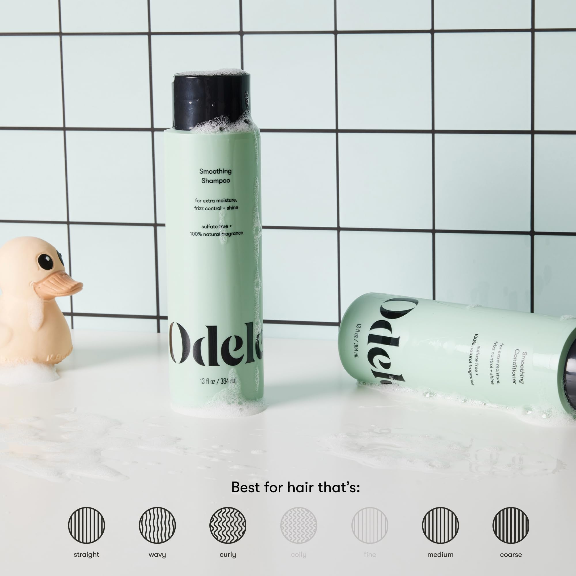 Sulfate-Free Shampoo & Conditioner Set with Leave-In Treatment - Hydrating, Frizz Control & Shine for Straight to Curly Hair | Daily Hair Care for Smooth, Healthy Locks at Home or Salon