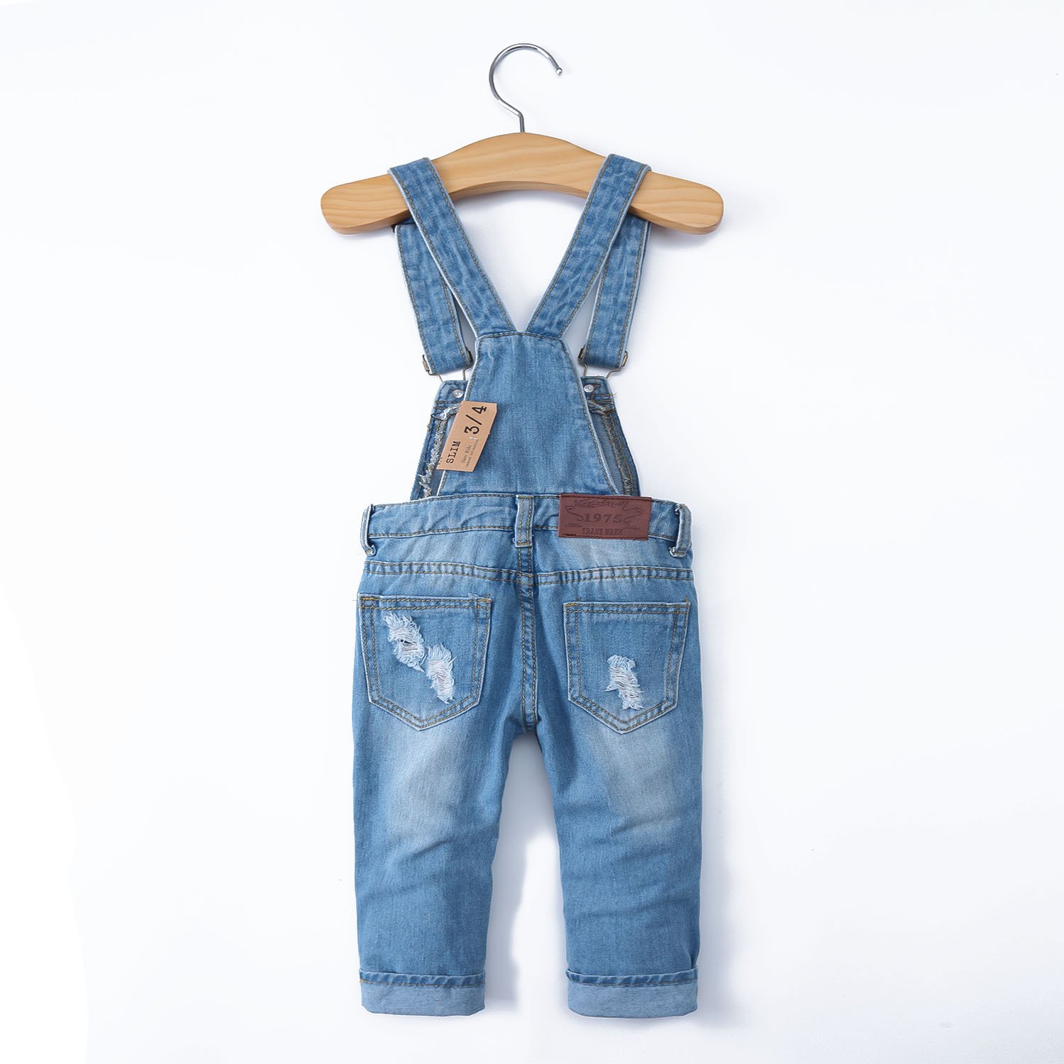 KIDSCOOL SPACE Toddler Denim Overalls - Ripped Jeans for Little Girls & Boys | Playtime & Casual Outfit