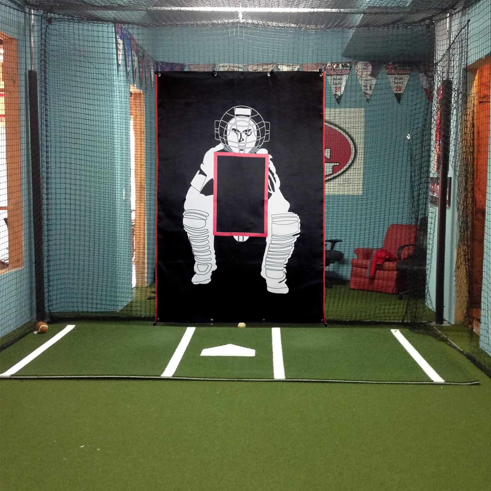 Durable Baseball Backstop Net with Strike Zone for Outdoor Practice