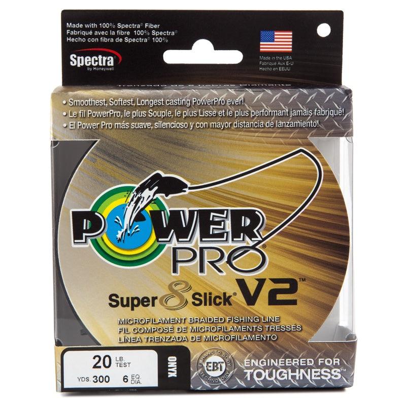 PowerPro Super Slick V2 Braided Fishing Line - High Performance, Low Memory, Smooth Casting for Saltwater & Freshwater Fishing - Ideal for Bass, Trout, and Offshore Angling