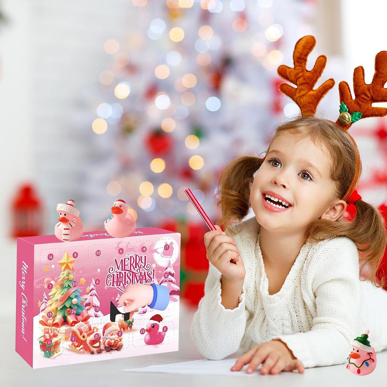 2 Sets Rubber Duck Shaped Advent Calendar 2024 - Fun Christmas Countdown Calendar with 24 Cute Cartoon Rubber Ducks | Holiday Home Decor, Kids Gift, Party Favor, Stocking Stuffer for Xmas Celebrations