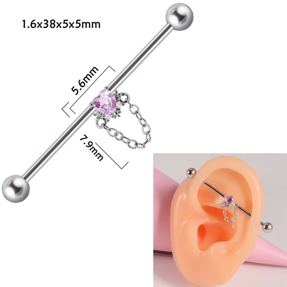 14g Silver Scorpio Insect Industrial Barbell Body Jewelry - Belly Button & Nose Piercing Bar | Perfect for Gothic, Punk & Alternative Fashion Styles