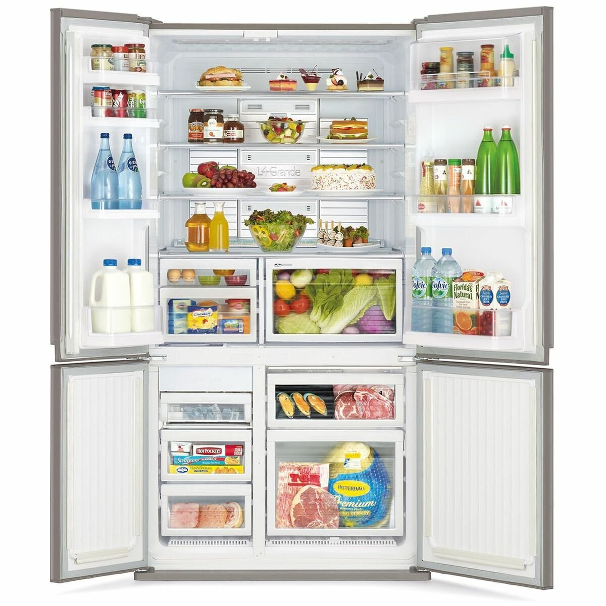 Mitsubishi Electric MR LA635ER GSL A 635L French Door Refrigerator - Energy Efficient, Spacious Design for Modern Kitchens & Open-Plan Living Spaces