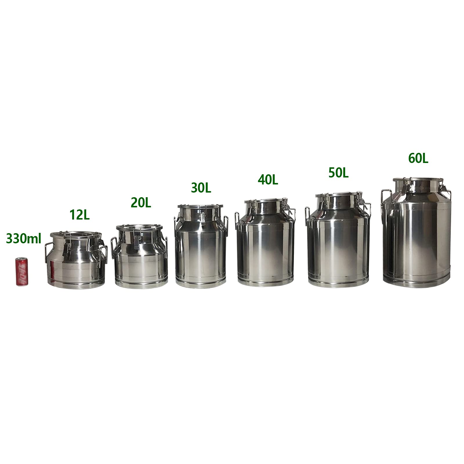 50L Heavy Duty Stainless Steel Milk Can with Sealed Lid - Multi-Purpose Wine, Milk & Beverage Storage Pail - Ideal for Home Brewing, Farm Use & Commercial Food Service