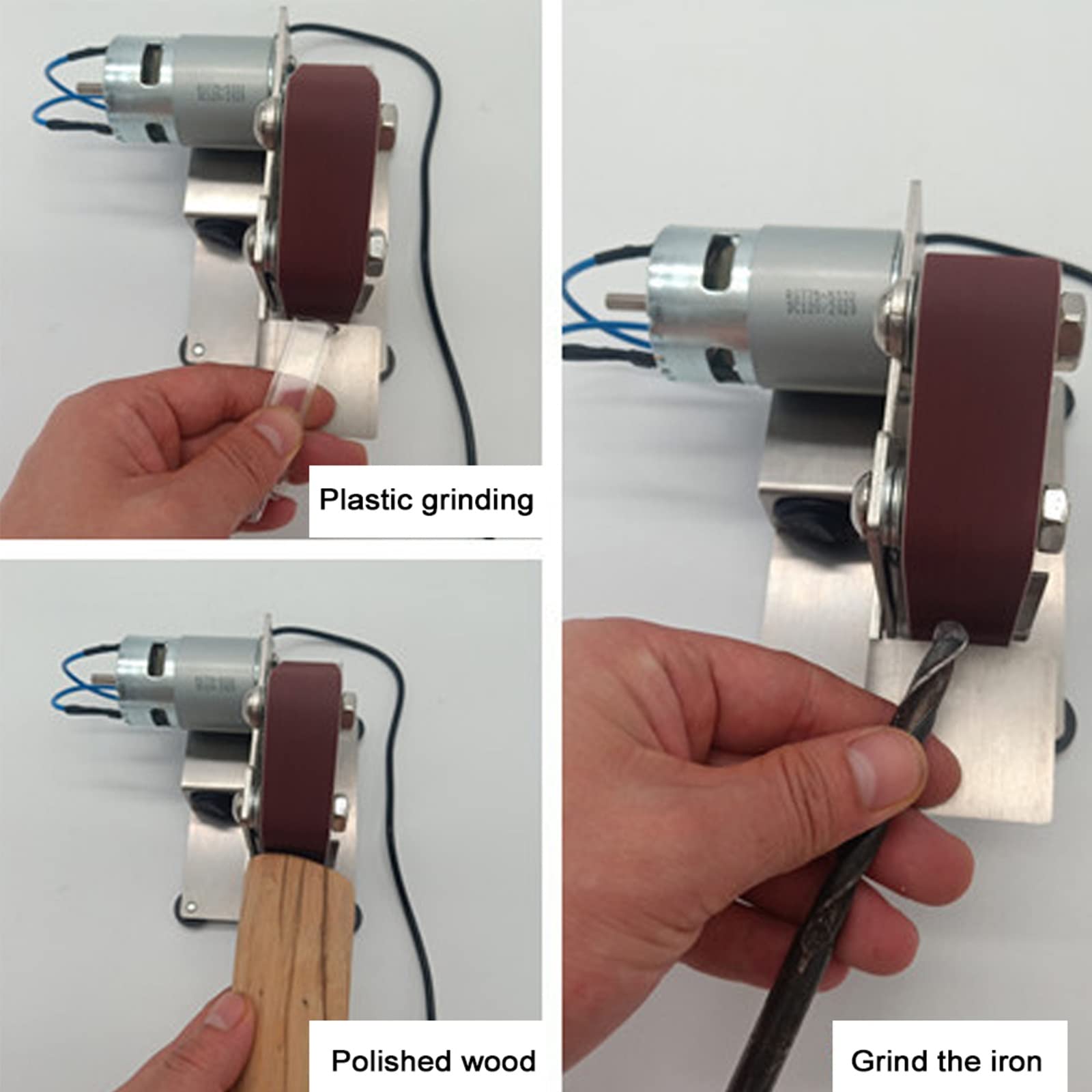 Mini Belt Sander | Electric Belt Sander Grinder for Woodworking & Metal Work | Small Object Polishing Tool | Perfect for DIY Projects, Jewelry Making & Home Repairs