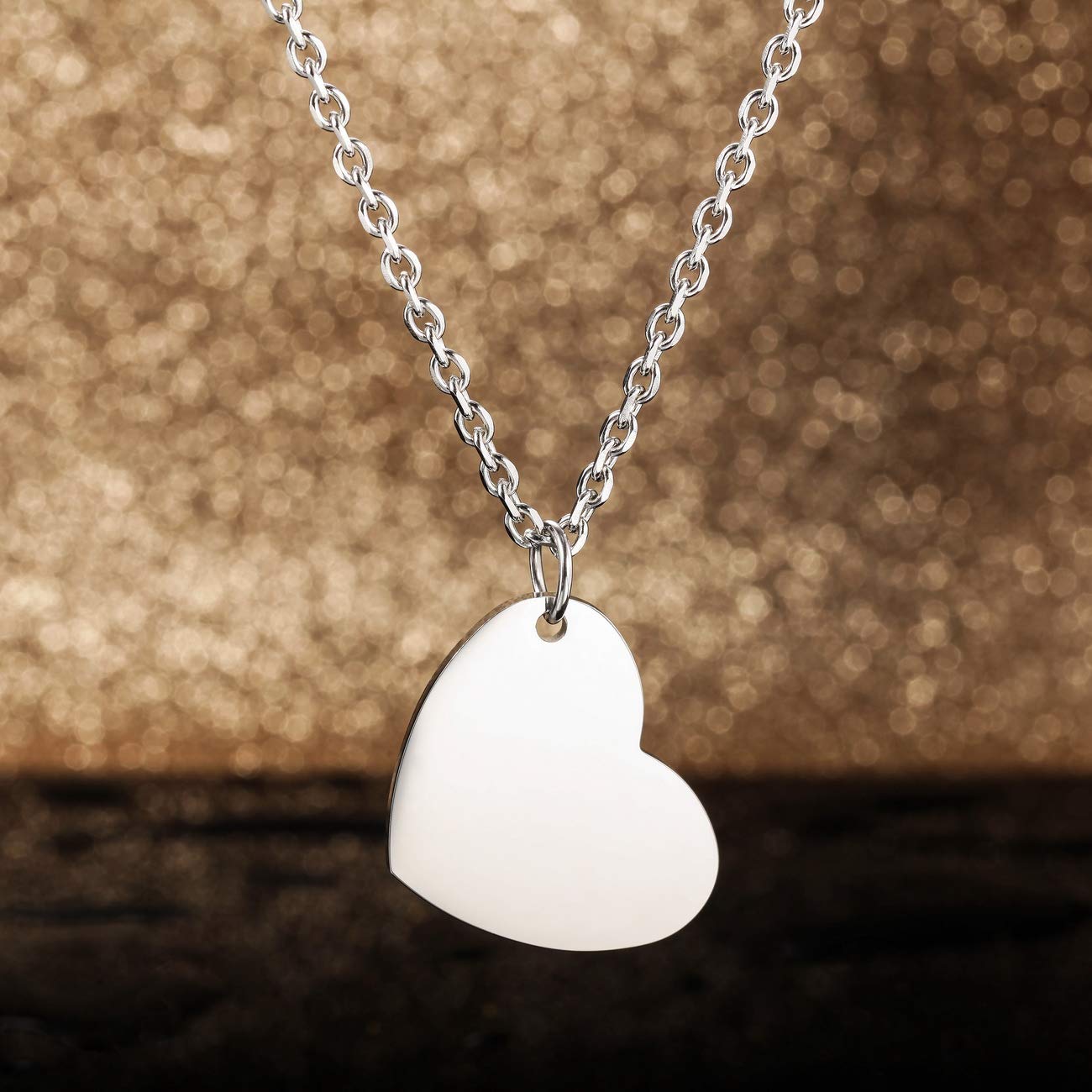 Personalized Heart Pendant Necklace for Women - Custom Engraved Name Stainless Steel Jewelry - Perfect for Bridesmaid Gifts, Best Friend Presents & Romantic Couples Jewelry - Ideal for Anniversaries, Valentine's Day & Special Occasions
