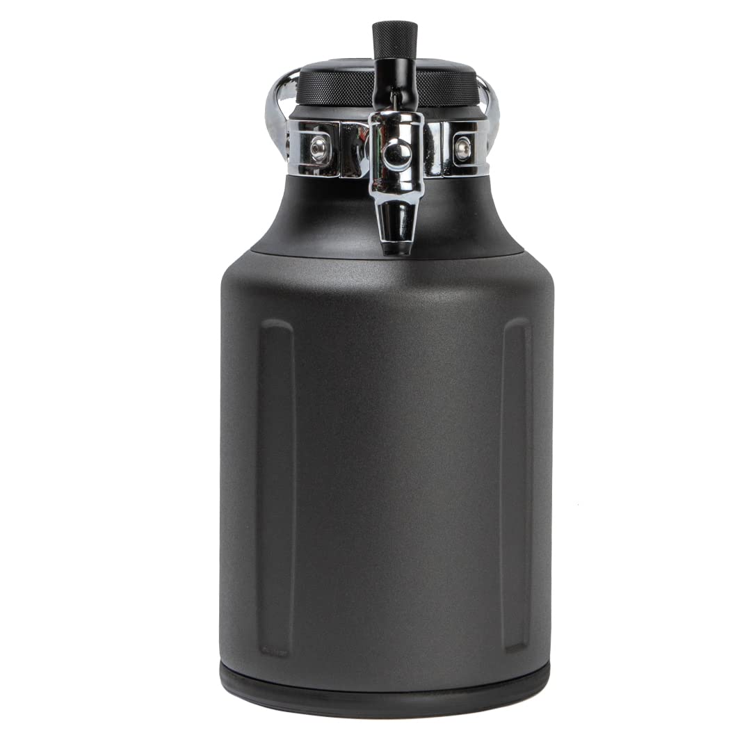 GrowlerWerks uKeg Go 64 oz Carbonated Growler - Portable Beer Dispenser for Craft Beer, Soda, Cider, Kombucha & Cocktails | Insulated Stainless Steel Keg with Pressure Control | Perfect Gift for Beer Lovers, Camping, Parties & Outdoor Adventures (Tungsten)