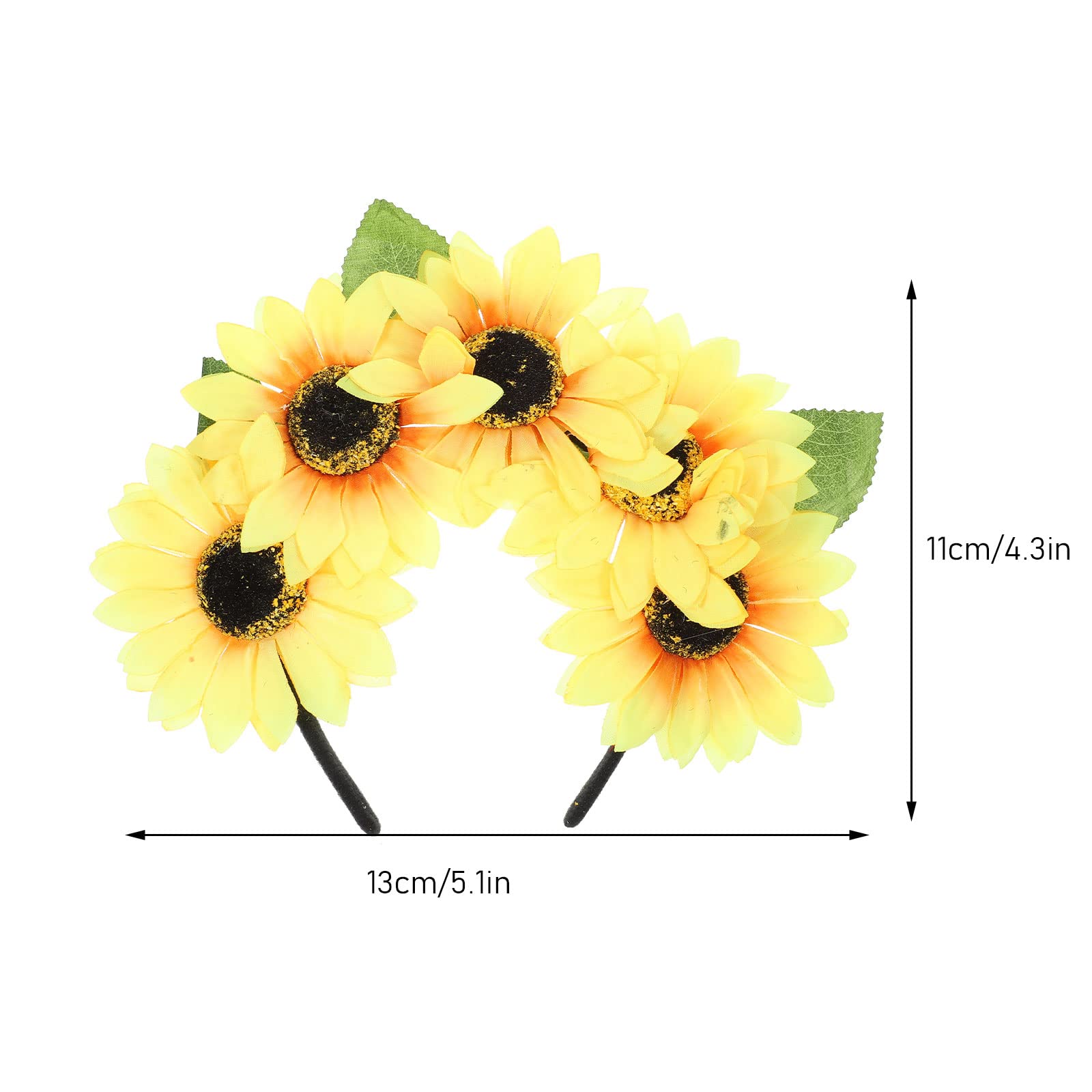 FOMIYES Sunflower Headband for Women - Floral Hair Hoop with Clips, Wedding Bridal Beach Hair Accessories - Perfect for Parties, Vacations & Boho Style Outfits