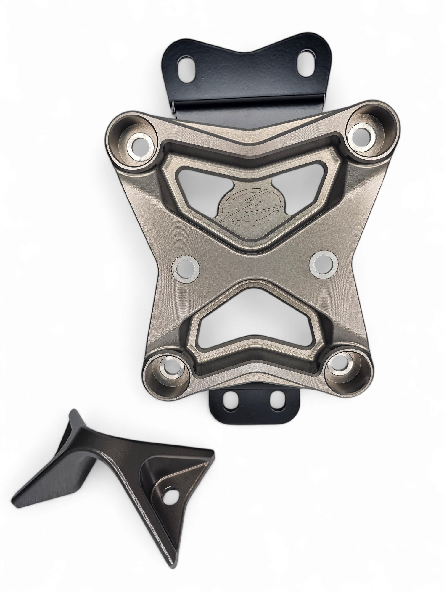 2022-2023 Can Am X3 10 Bolt Radius Rod Plate with Heavy Duty Pull Hook - Gun Metal RRP210015 - Off-Road UTV Accessory for Trail Riding & Dune Bashing