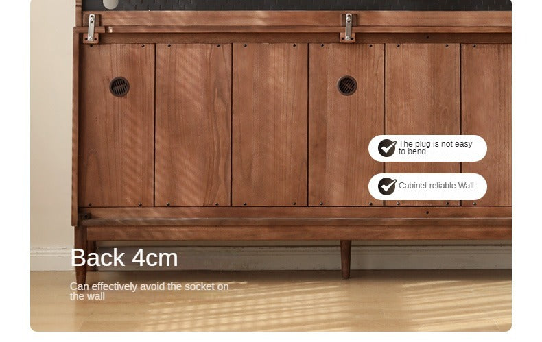 Solid Black Walnut Wood Sideboard Buffet Cabinet - Elegant Dining Room Storage for China, Linens & Entertaining Essentials
