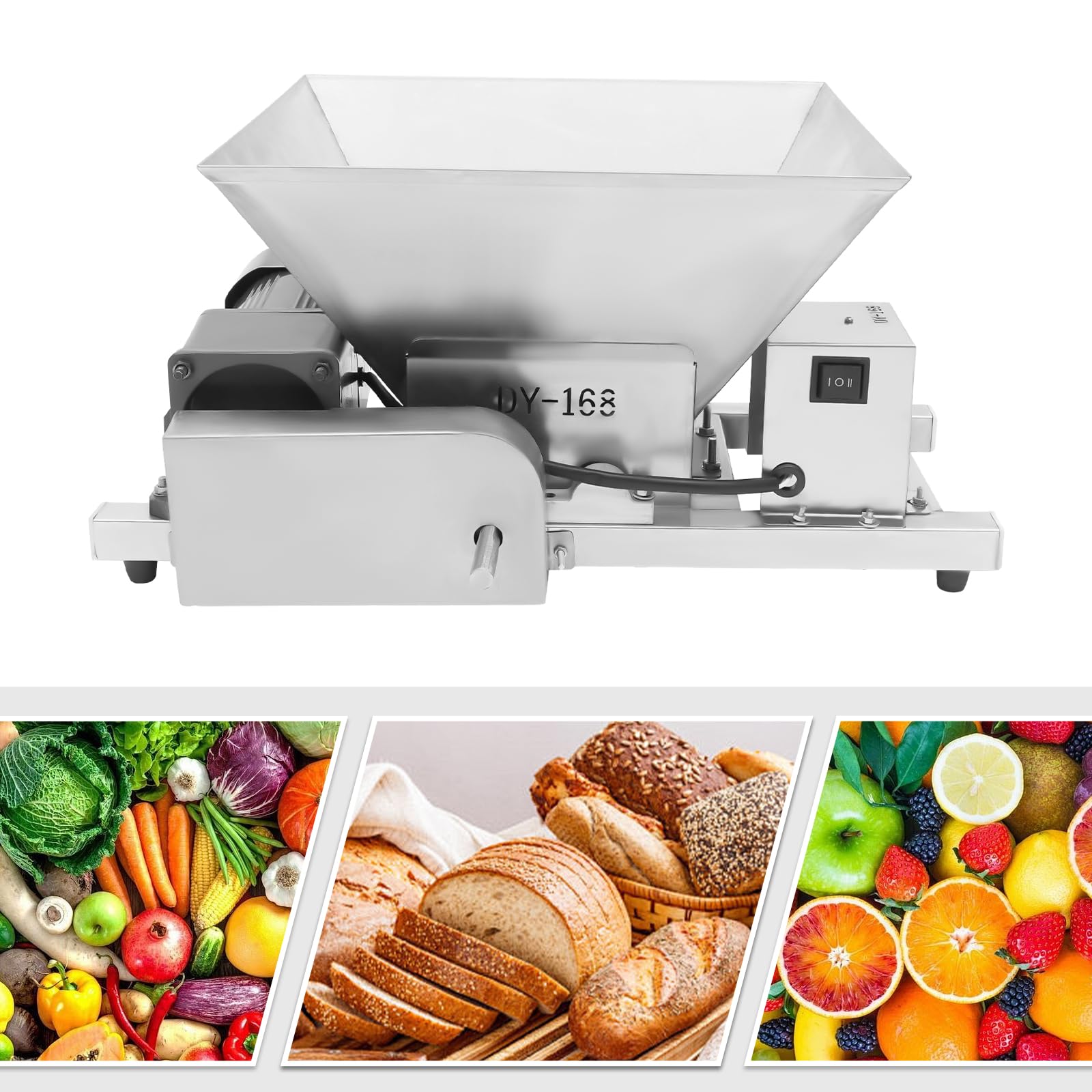 60W 110V Commercial Electric Fruit Grinder - 4L/1.06gal Capacity for Fruits, Bread & Brown Sugar - Perfect for Bakeries, Juice Bars & Home Kitchens