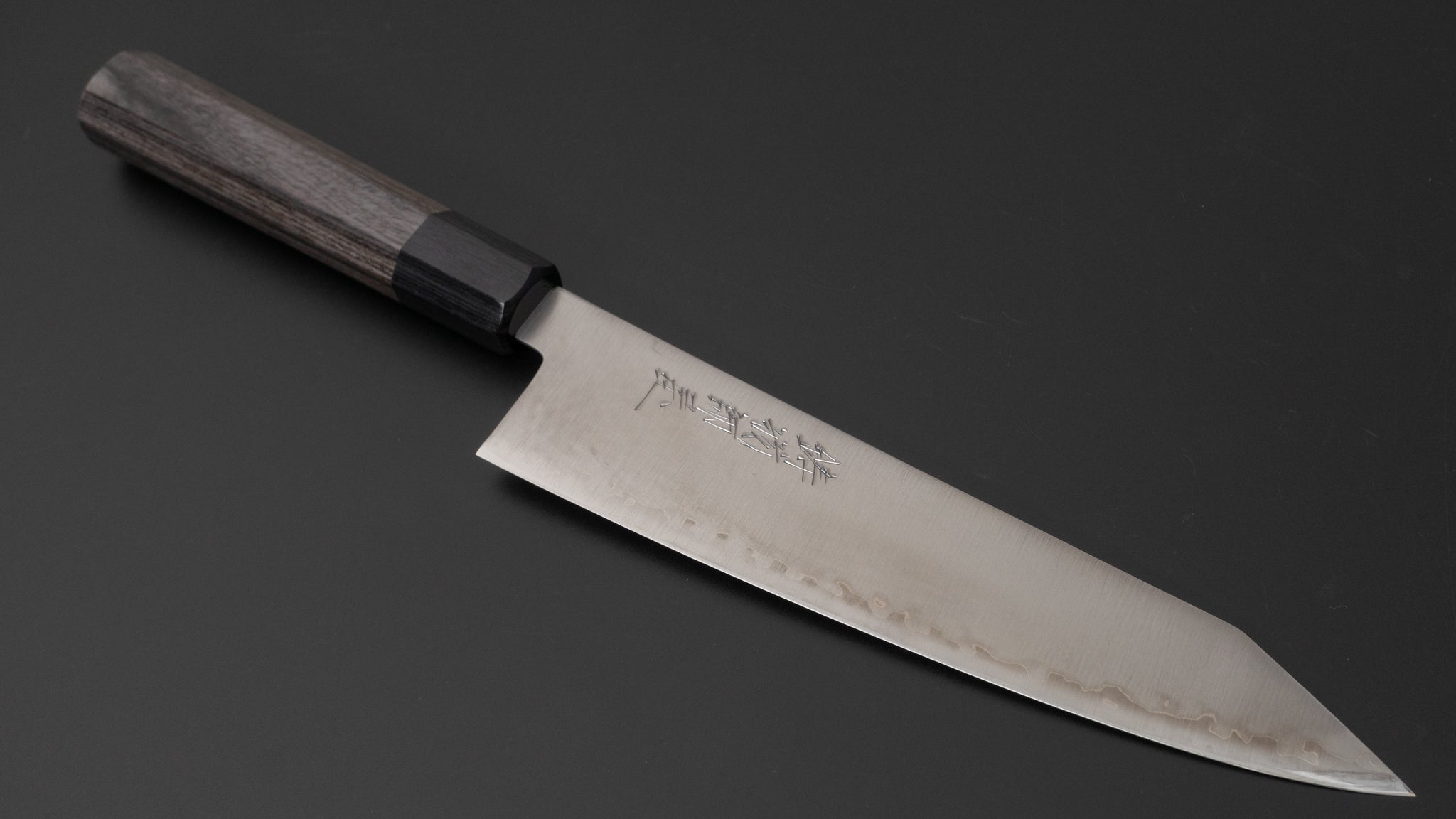 Hitohira Imojiya TH Blue Super Kiritsuke Gyuto 210mm Japanese Chef Knife with Pakka Wood Handle (Gray) - Professional Kitchen Tool for Sushi, Meat Cutting & Precision Cooking