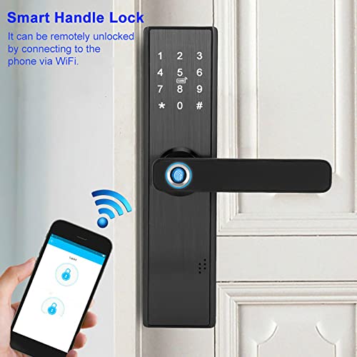 Smart Fingerprint Door Lock - Keyless Entry with Touchscreen, Password, IC Card & Mechanical Key Backup | Secure Home & Office Access Control for Enhanced Safety