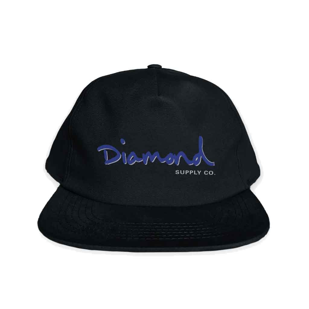 Diamond Outline Snapback Hat - Black | Adjustable Baseball Cap for Men & Women | Perfect for Streetwear, Hip-Hop Fashion & Casual Outfits
