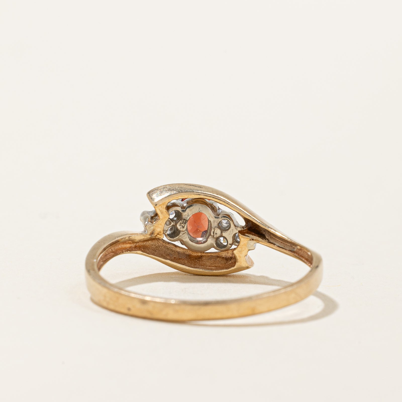 Garnet & Diamond Ring - 0.25ct Garnet with 0.04ctw Diamond Accents - Size 7.75 - Elegant Birthstone Jewelry for Women - Perfect for Anniversary, Valentine's Day & Special Occasion Gifts