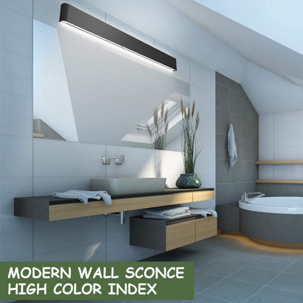Aipsun Modern Black LED Vanity Light - Up and Down Lighting for Bathroom Mirror, Dressing Room & Makeup Area - Energy Efficient Bathroom Lighting Fixture