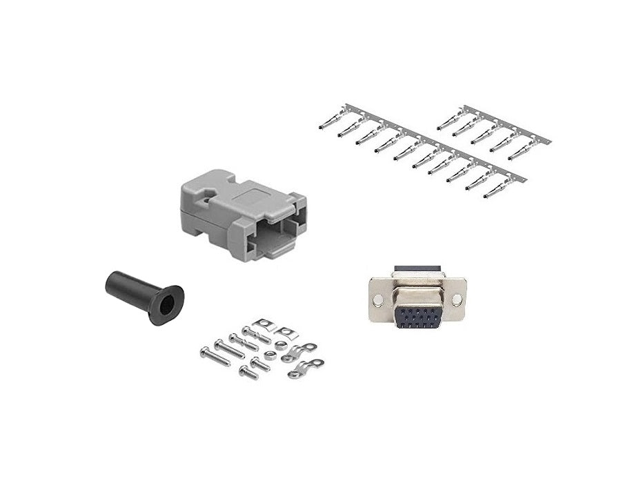 High Density DB15 Female Crimp Type Unshielded Plastic Hood Connector - Durable Serial Port Adapter for Industrial Equipment, Medical Devices & Computer Networking