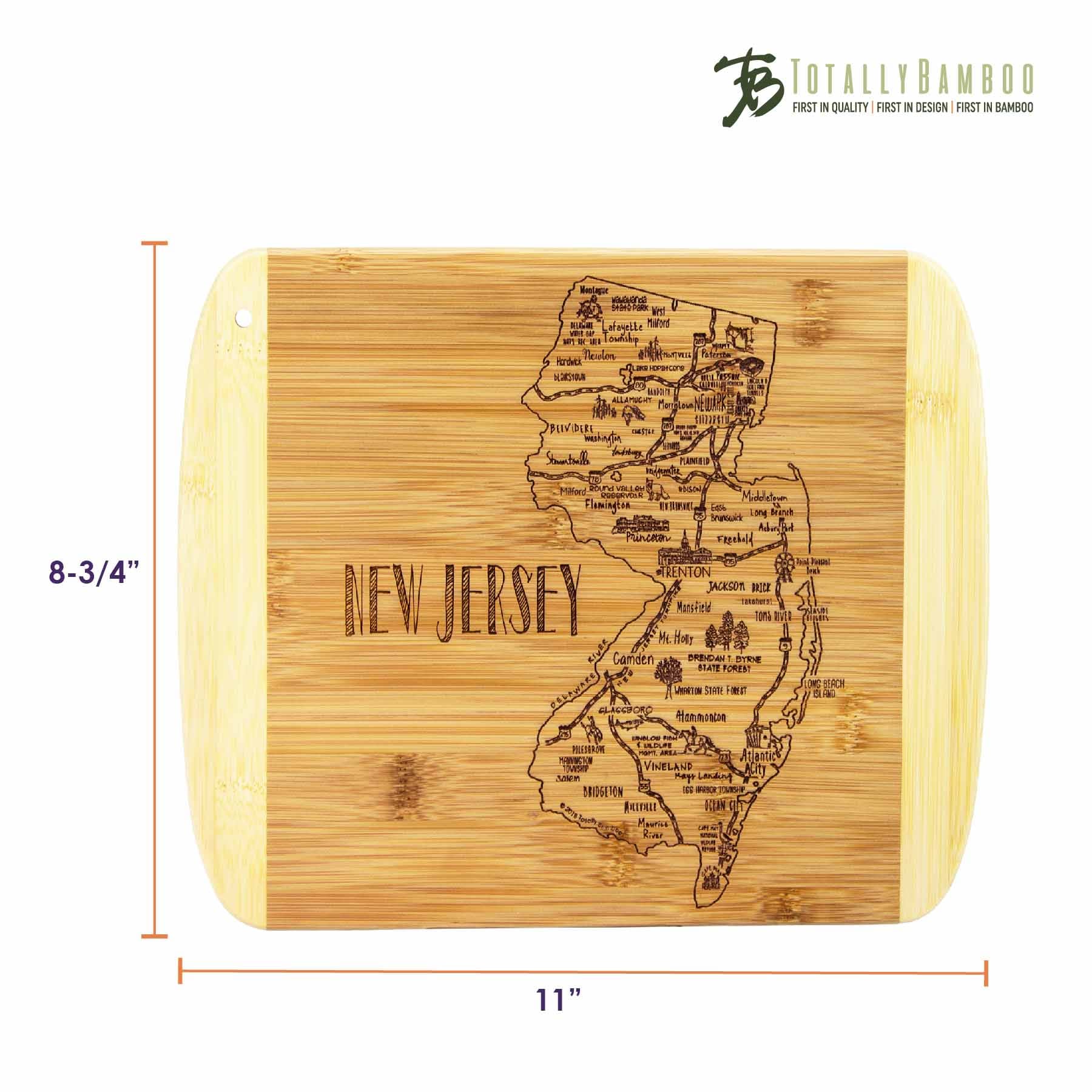 Premium New Jersey Themed Wooden Cutting Board - 11
